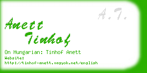 anett tinhof business card